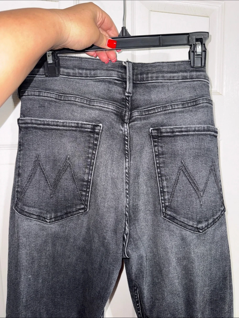 MOTHER High Rise Gray Washed Jeans